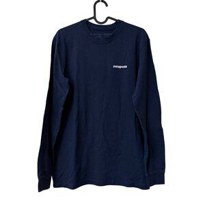 Patagonia Navy Blue Double Side Graphic Long Sleeve Tshirt Mens XSmall